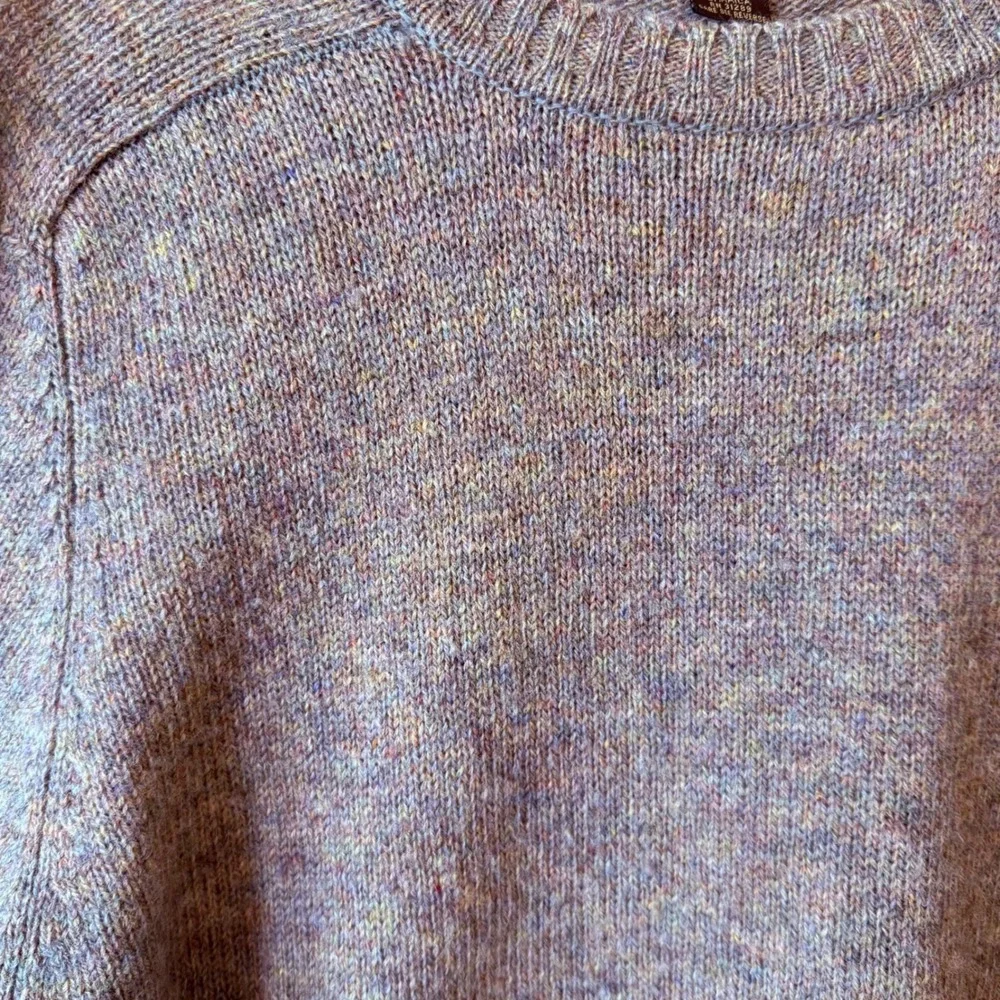 Eleven Sixty Six Mens 100% Shetland Wool Crew Neck Sweater Purple Heather M